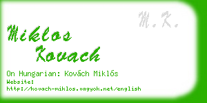 miklos kovach business card